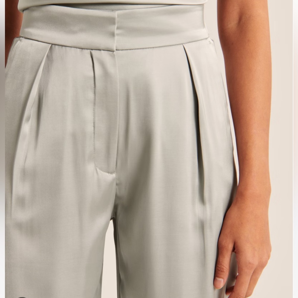 Abercrombie & Fitch Cream Satin Pants - Picture 2 of 6